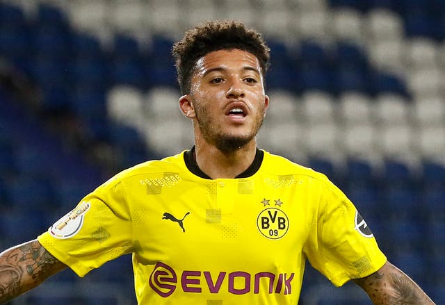 <p>Jadon Sancho during his spell at Borussia Dortmund, prior to joining Manchester United </p>