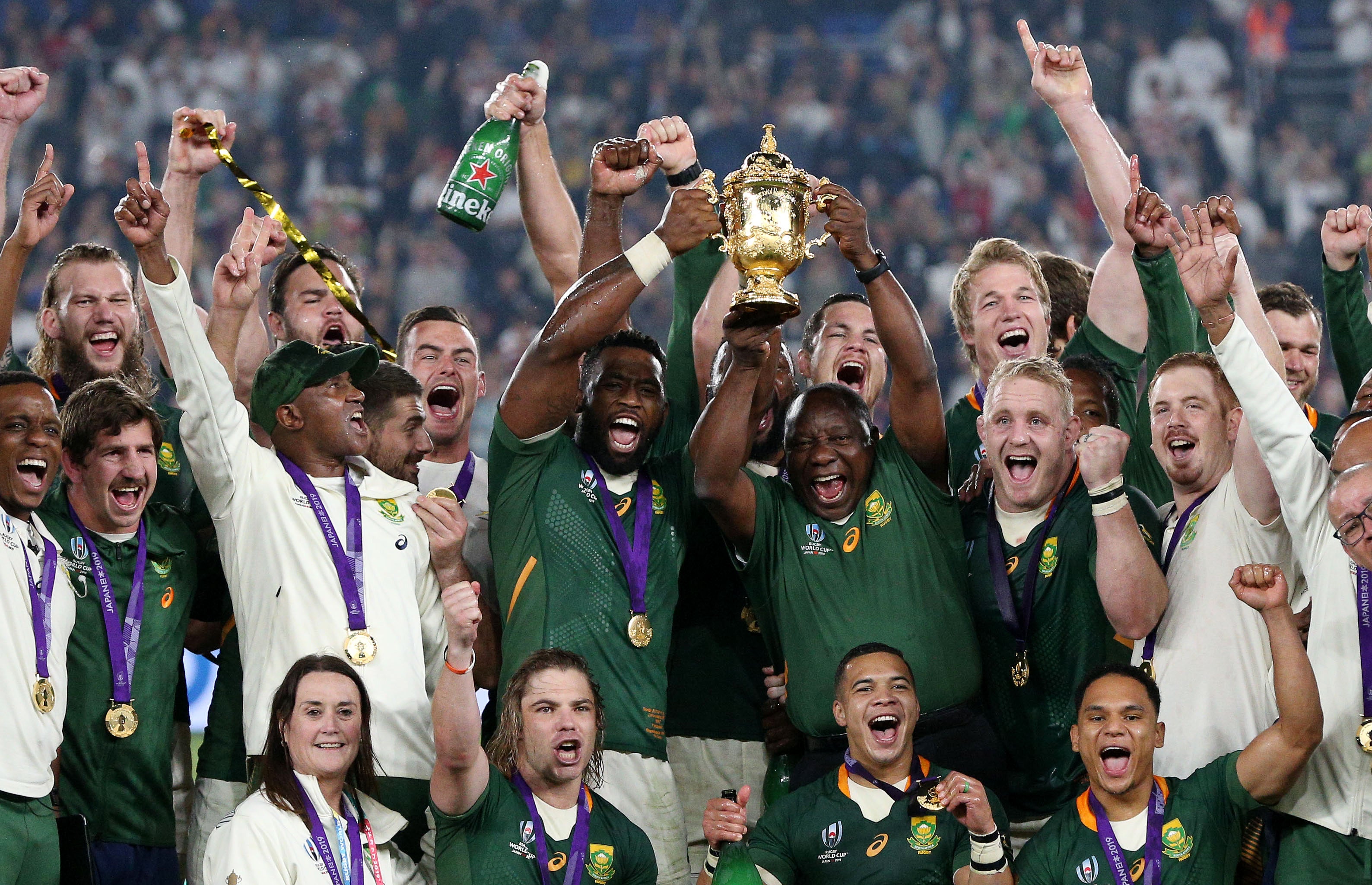 South Africa are the world champions but have played only one Test since winning the 2019 World Cup (PA)
