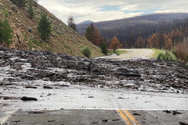 <p>A mudslide in Colorado triggered by heavy rains during the state’s monsoon season. </p>