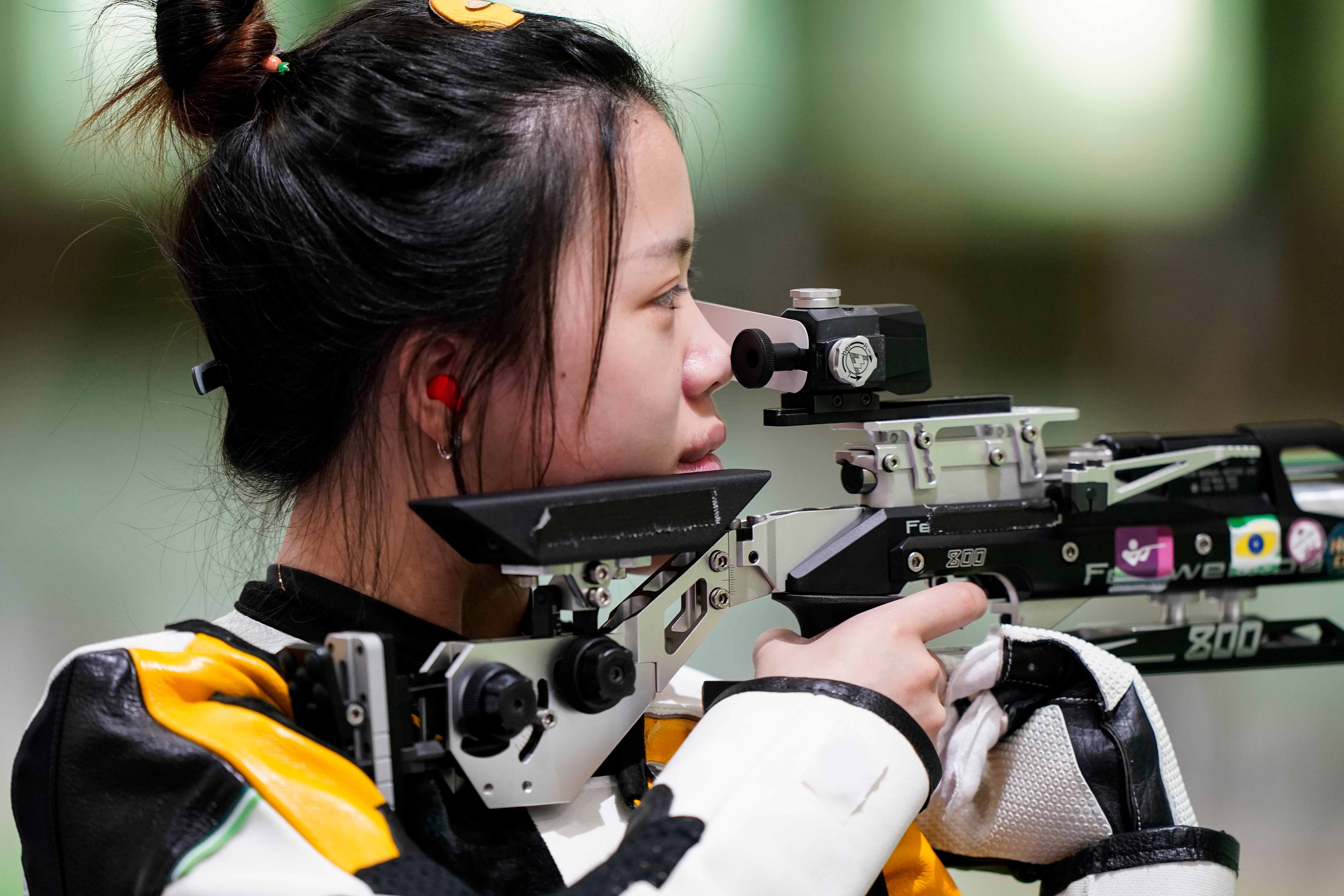 China’s Yang Qian won the first gold medal of the day when she beat the competition in the women’s 10m air rifle final.