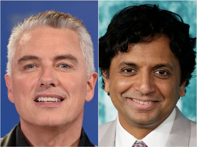 <p>John Barrowman and M Night Shyamalan</p>