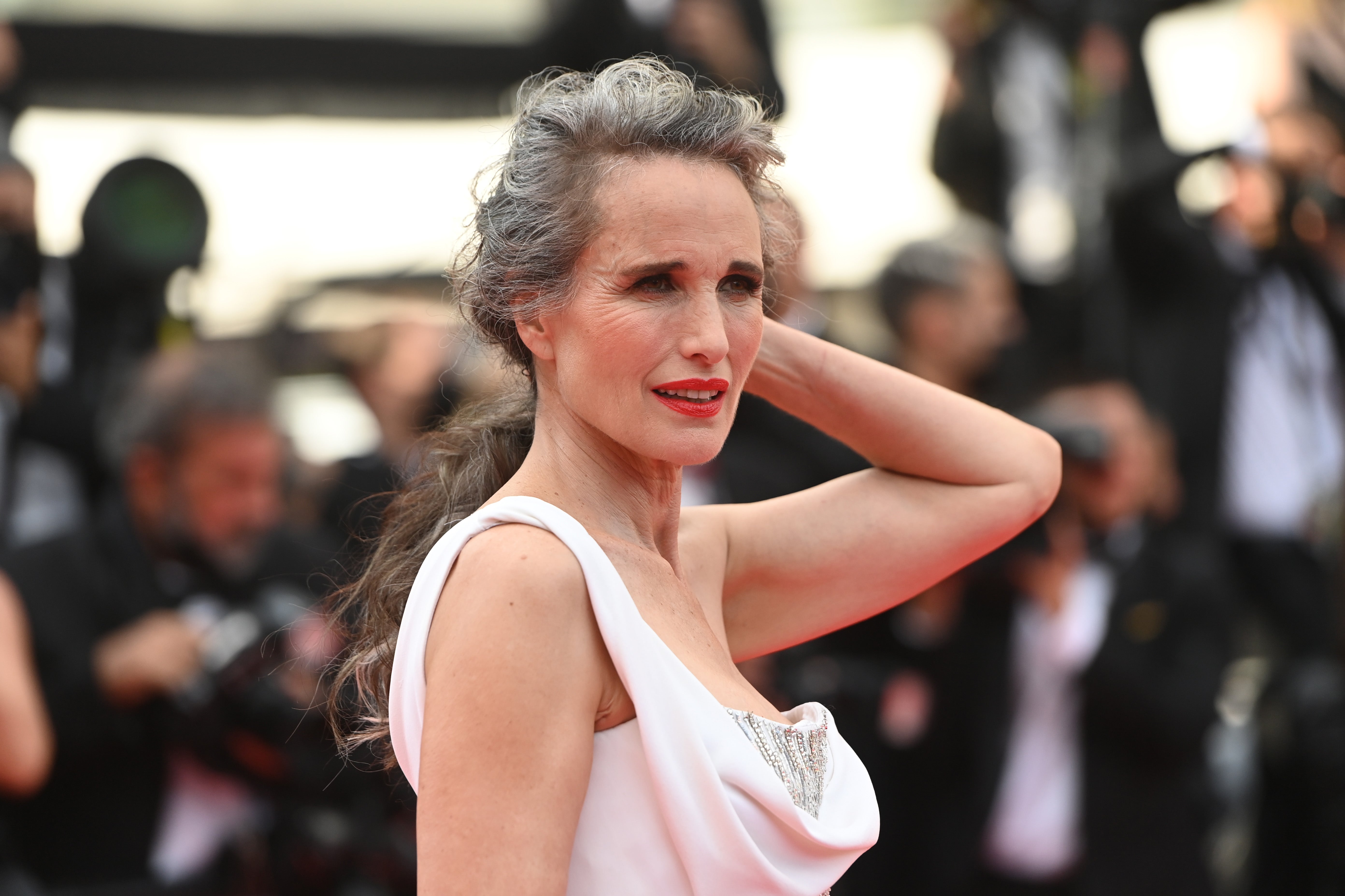 Andie MacDowell opens up about decision to embrace gray hair