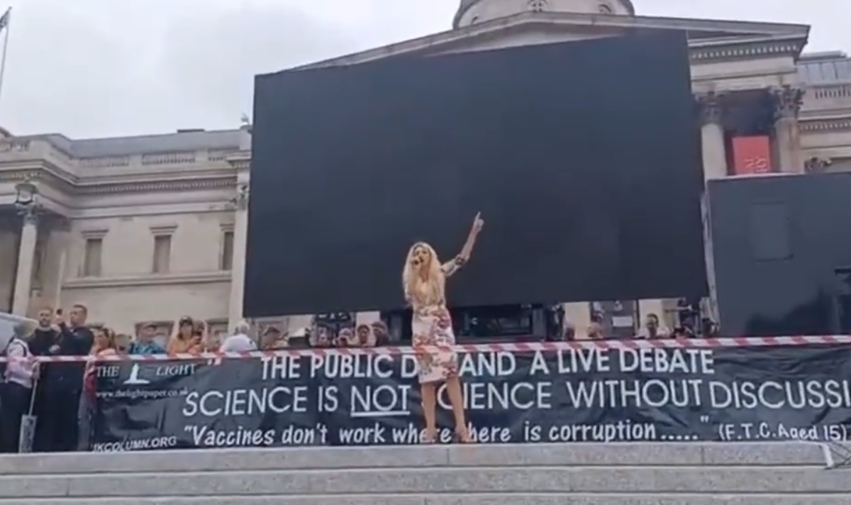 Anti-vaxxer condemned for comparing NHS to Nazis at Trafalgar Square rally