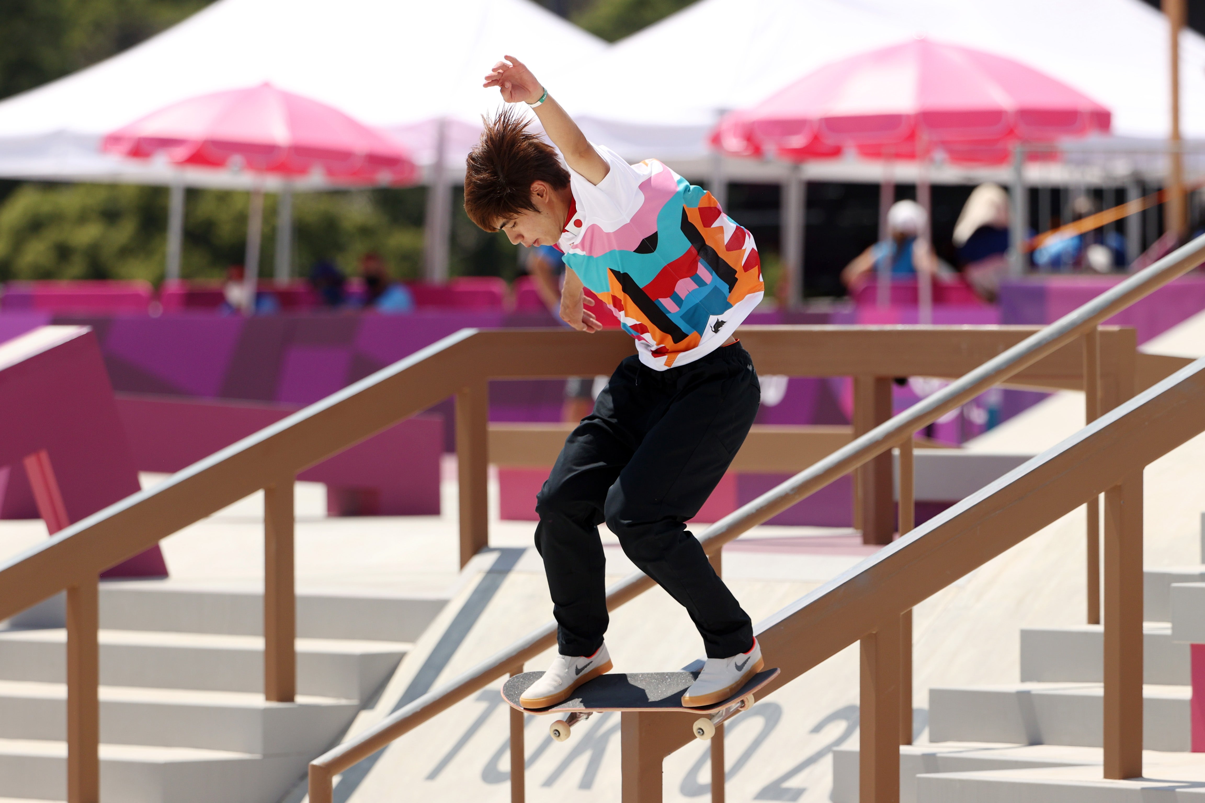 Yuto Horigome competes in the men’s street final