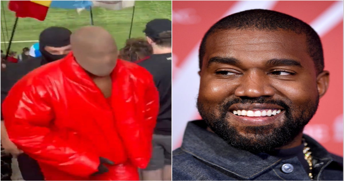 Kanye at the soccer game in Mercedes-Benz Stadium