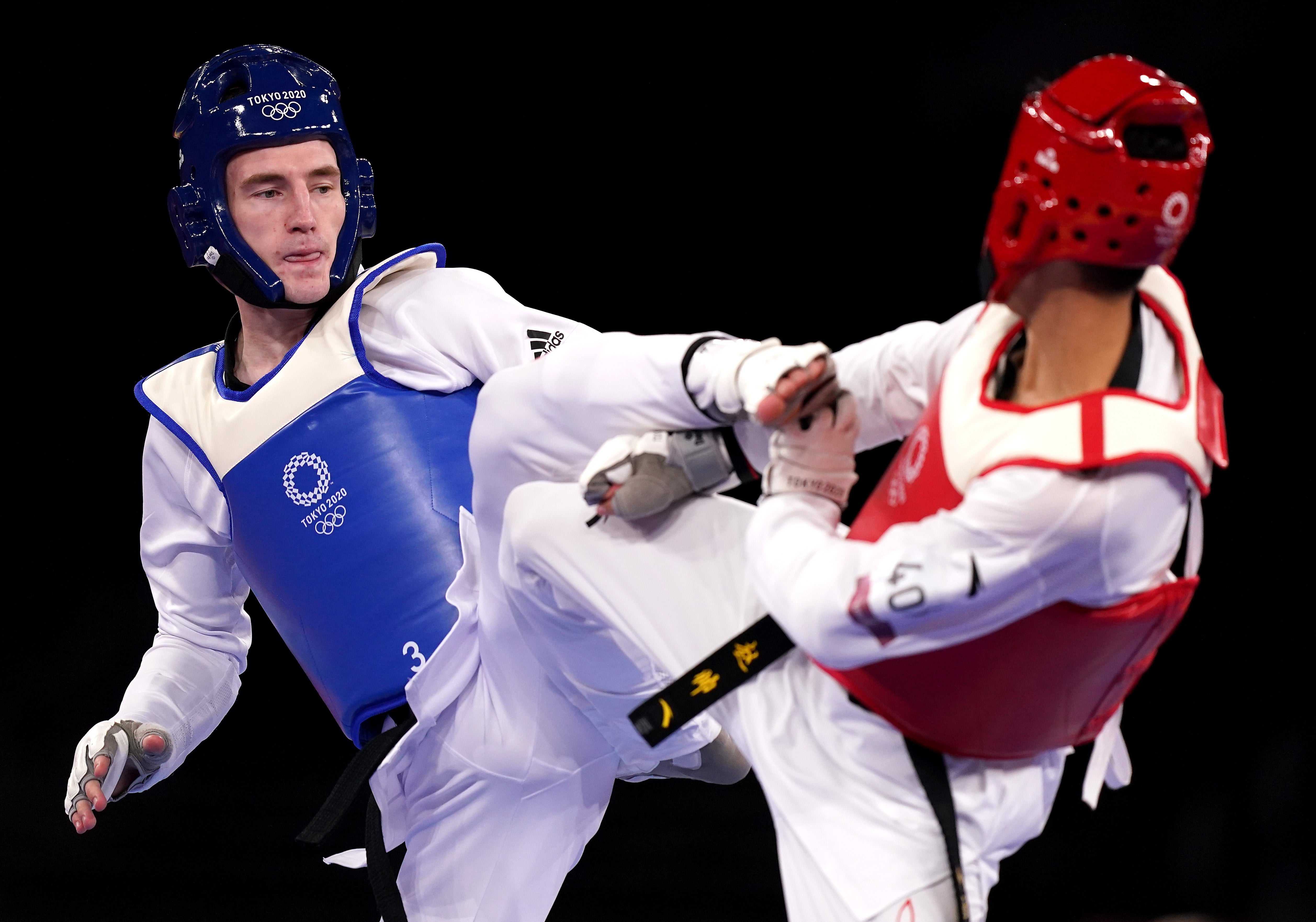 Bradly Sinden reached the men’s taekwondo final with victory over Shuai Zhao (Mike Egerton/PA)
