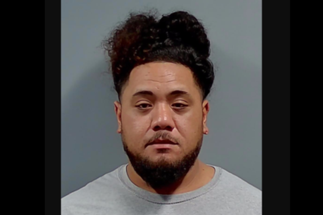 <p>Carlos Feituuaki Tuifua, 28, is accused of improperly exhibiting his weapon at a bar, where he unintentionally shot himself</p>