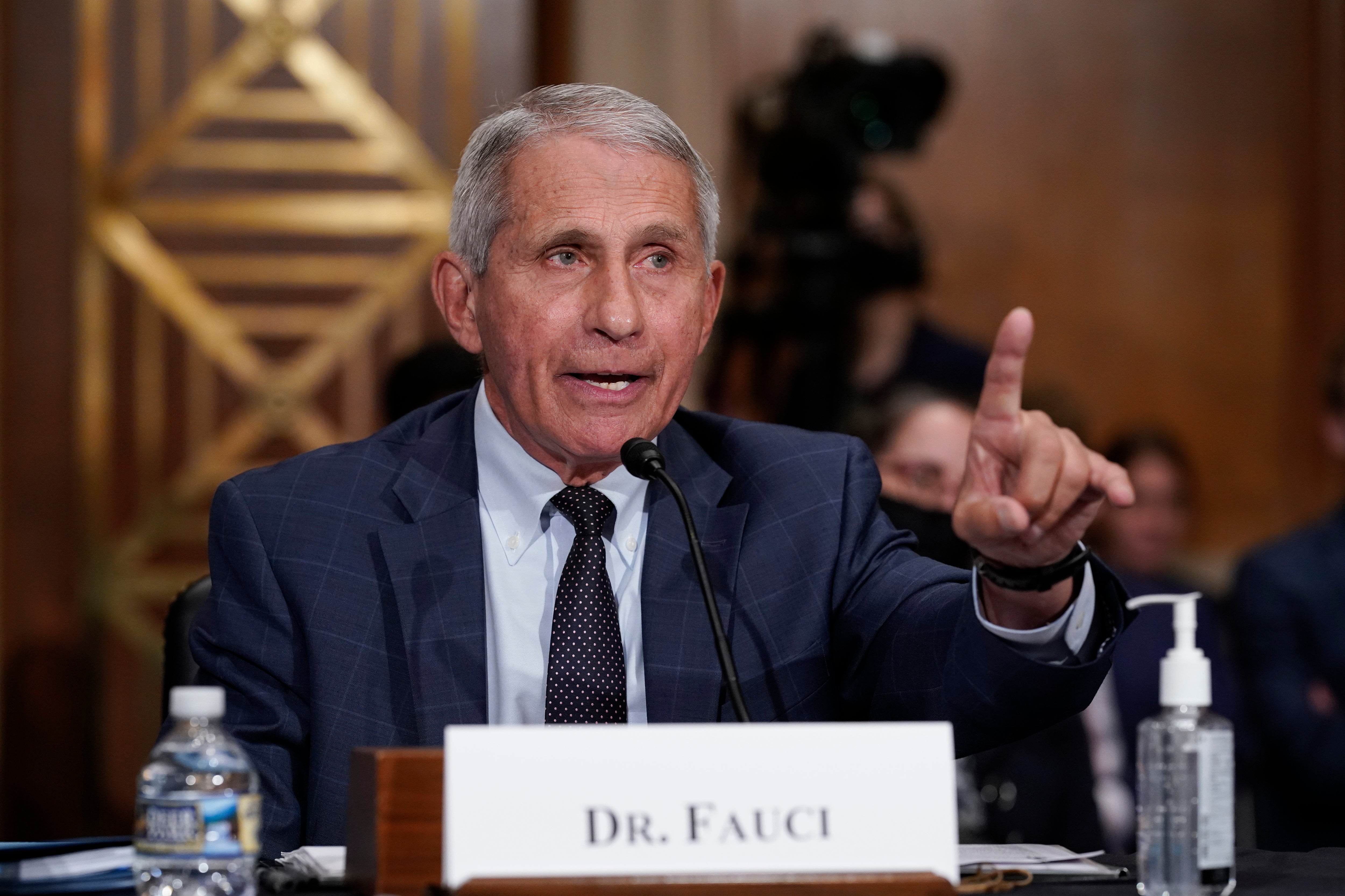 Dr Anthony Fauci speaks at a congressional hearing.
