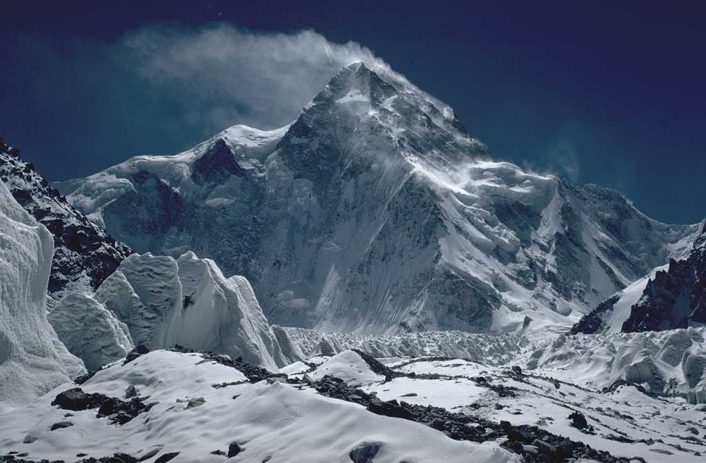 The K2 mountain is 8,611 metres above sea level