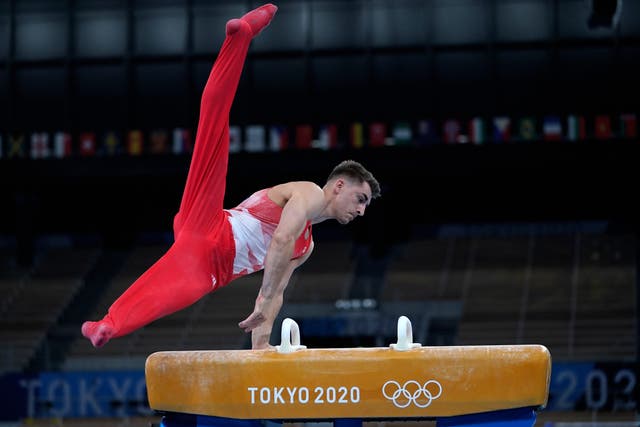 <p>Max Whitlock in action at the Tokyo Olympics</p>