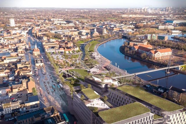 <p>How the centre of Stockton-on-Tees will look when the plan is built</p>