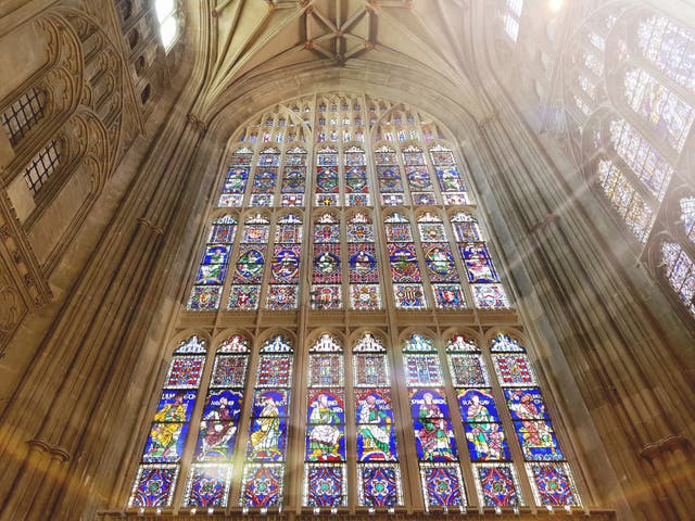 <p>Two of the figures dating back to the 12th century are today part of the South Window at Canterbury Cathedral</p>