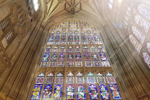 <p>Two of the figures dating back to the 12th century are today part of the South Window at Canterbury Cathedral</p>