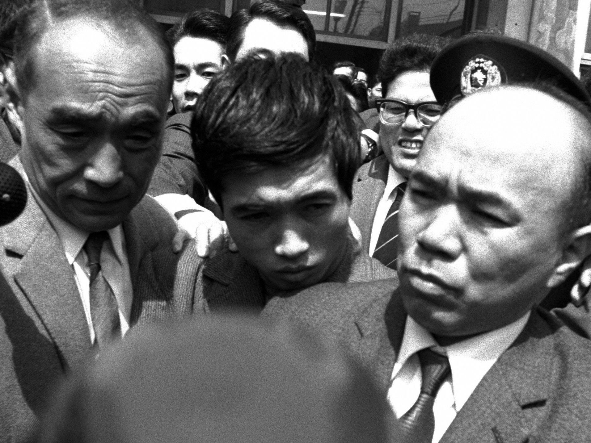 Nagayama is arrested at Yoyogi Police station in Tokyo in 1969