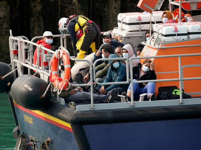 <p>RNLI lifeguards rescue migrants crossing the English Channel</p>