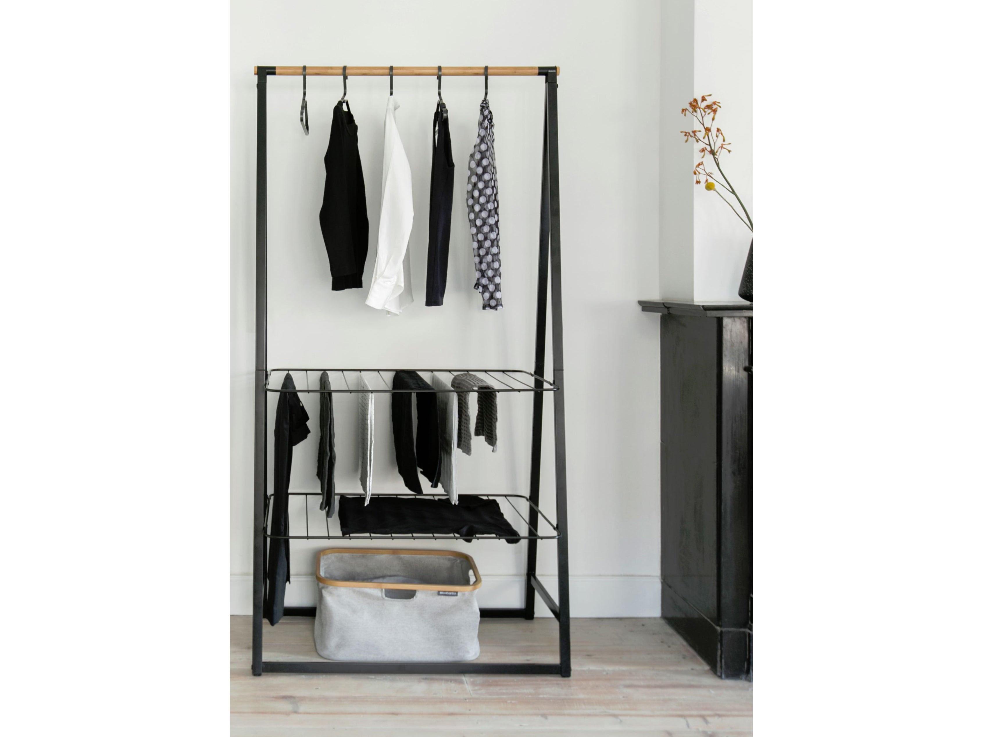 Double Adjustable Clothes Hanging Rail & Shoe Cloth Stand Rack Organizer UK 