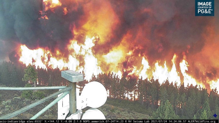 Cameras in Keddie, California, show the devastating speed of the Fly Fire