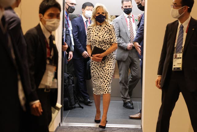 <p>Jill Biden arrives at the Tokyo Olympics opening ceremony</p>