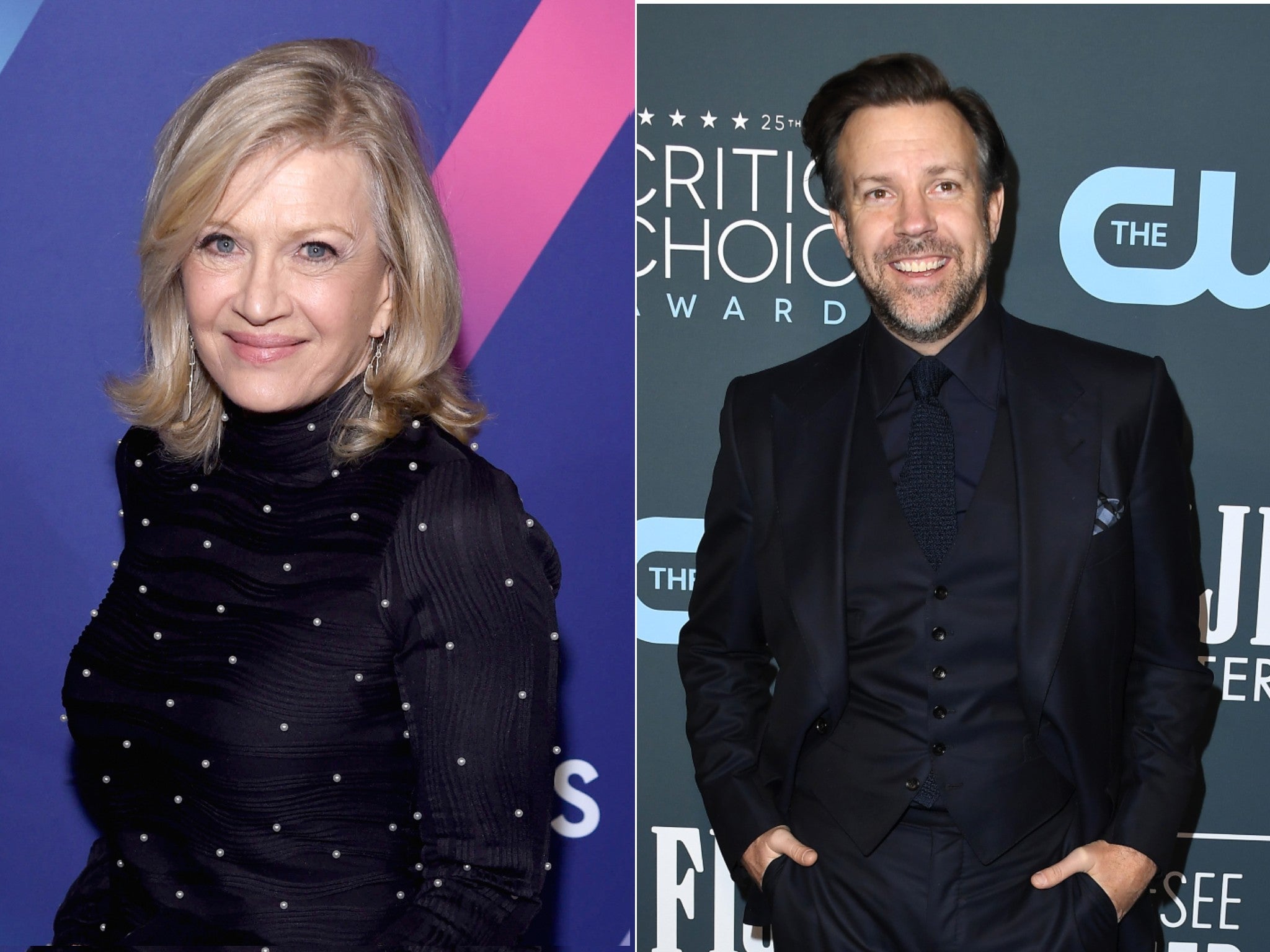 <p>Diane Sawyer and Jason Sudeikis</p>