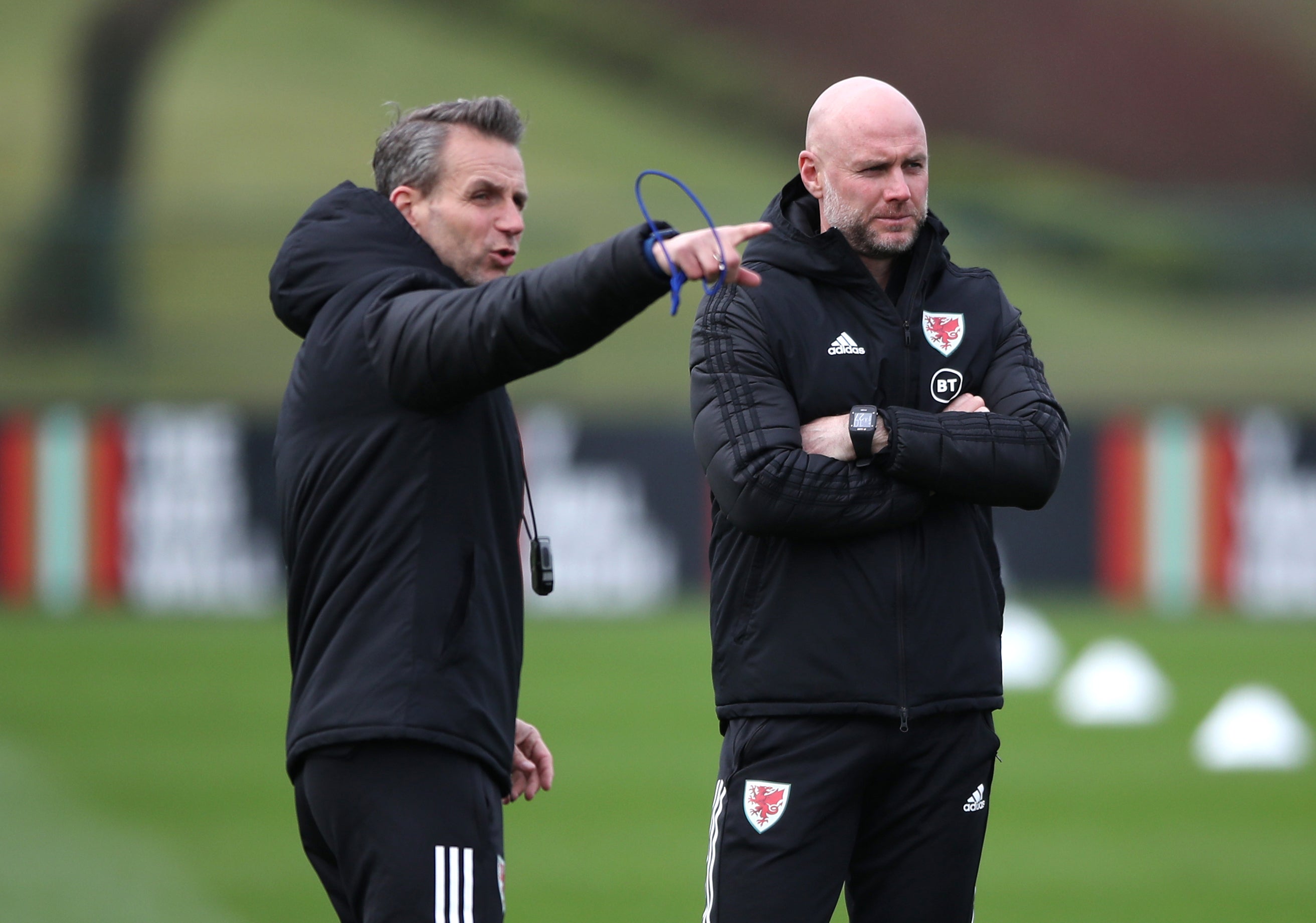 Albert Stuivenberg (left) has left his role as assistant coach to the Wales national team (Nick Potts/PA)