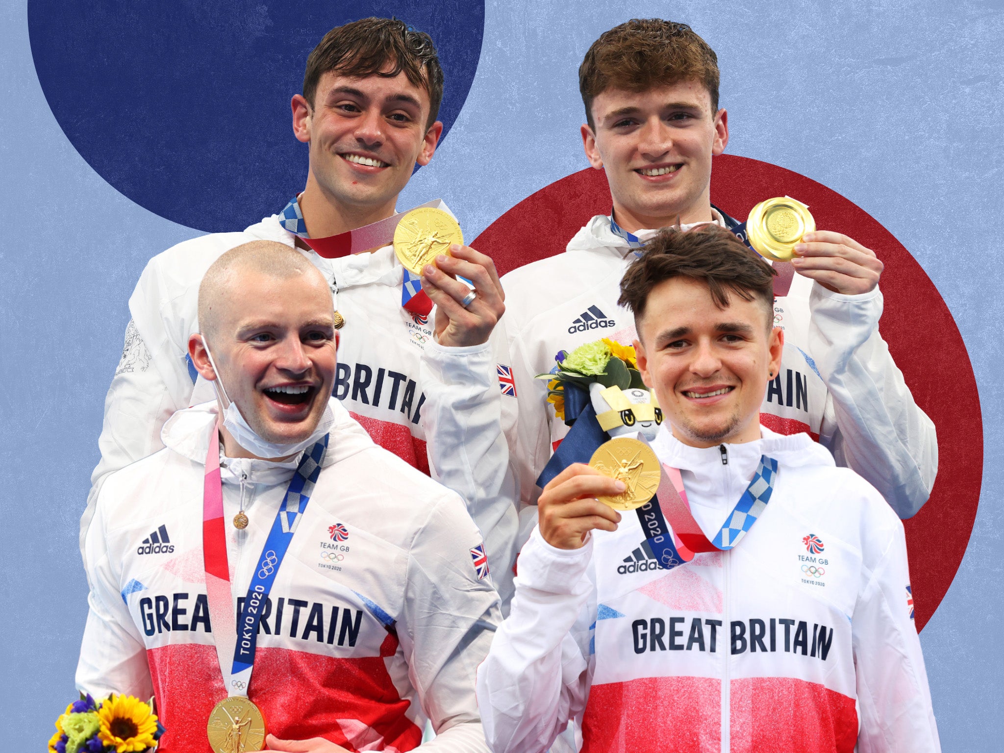 Adam Peaty (bottom left) began Team GB’s gold rush