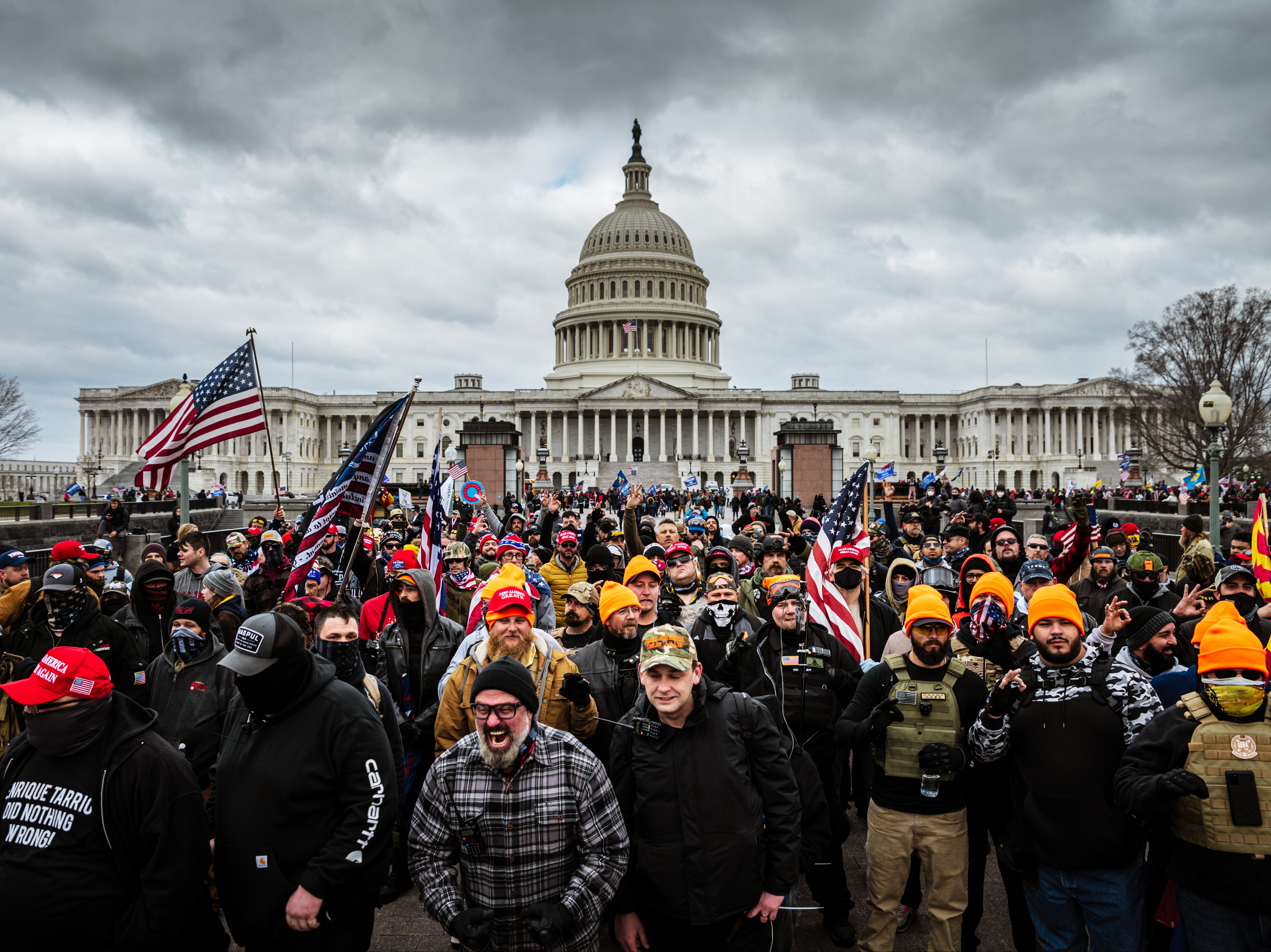 Donald Trump protesters gather in front of the US Capitol Building on 6 January, 2021