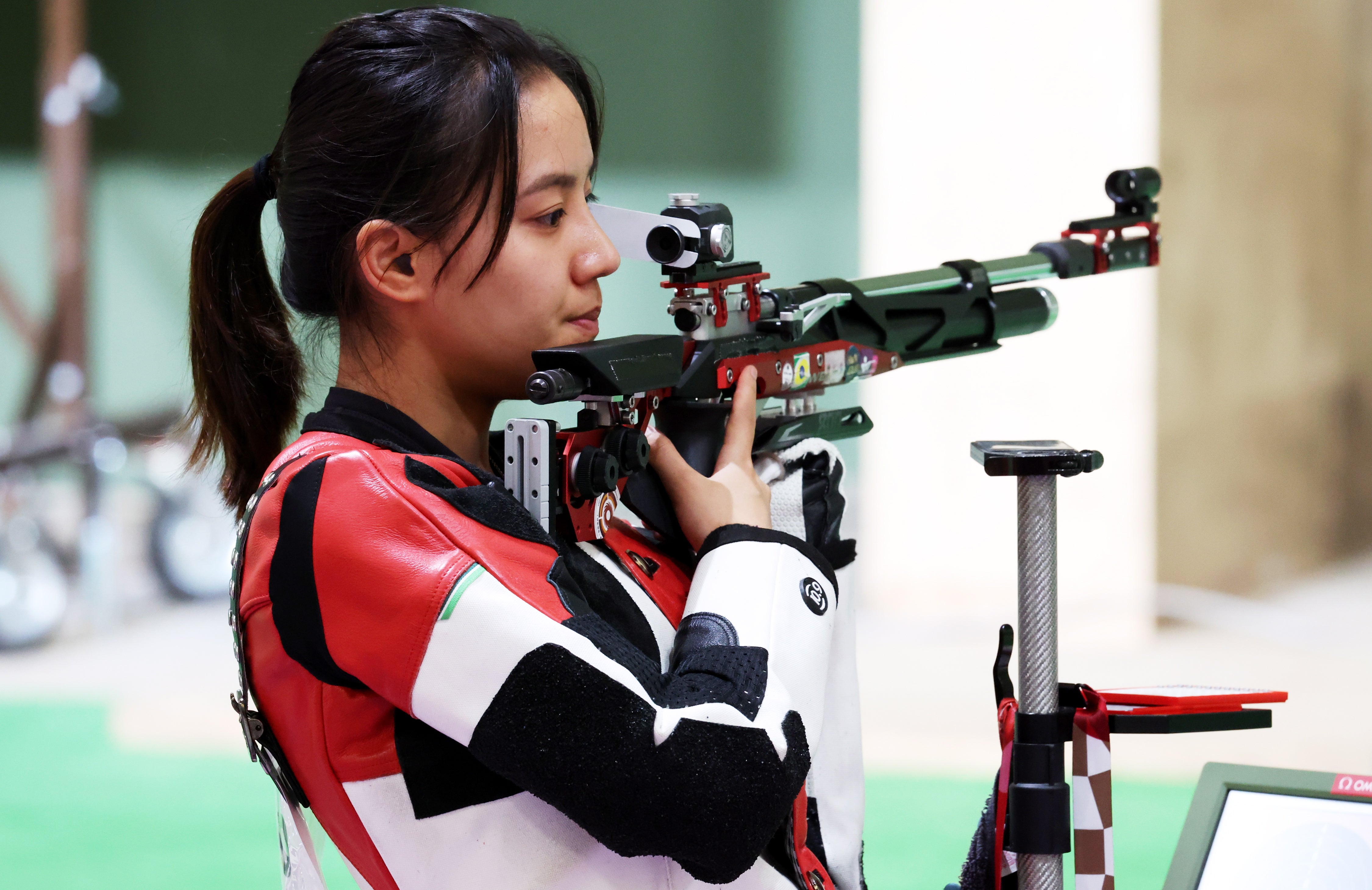Luyao Wang of China during the 10m Air Rifle Women's Qualification of the Shooting events of the Tokyo 2020 Olympic Games