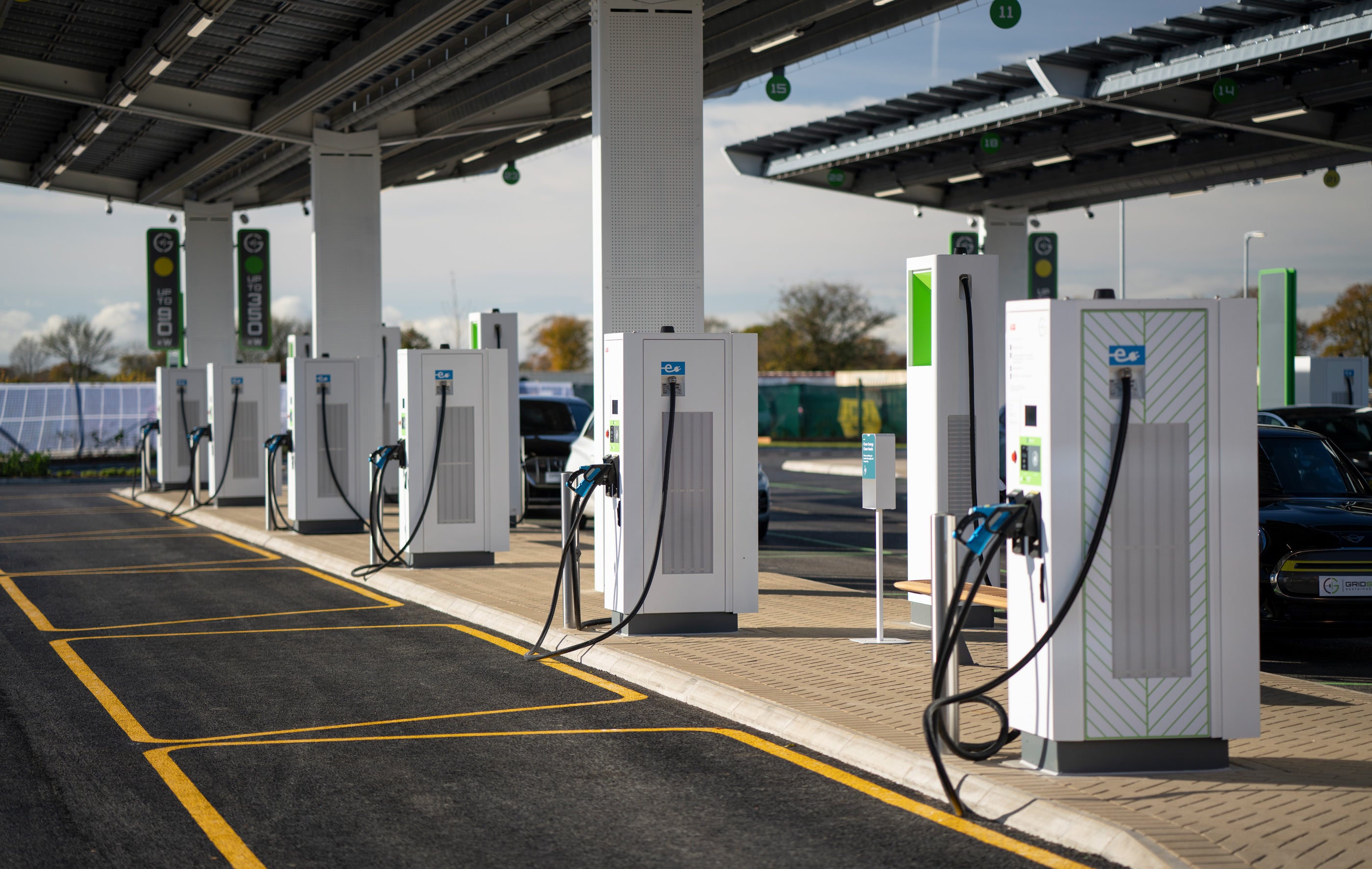 Eelectric Chargers at the Gridserve Electric Forecourt. (Gridserve, PA)