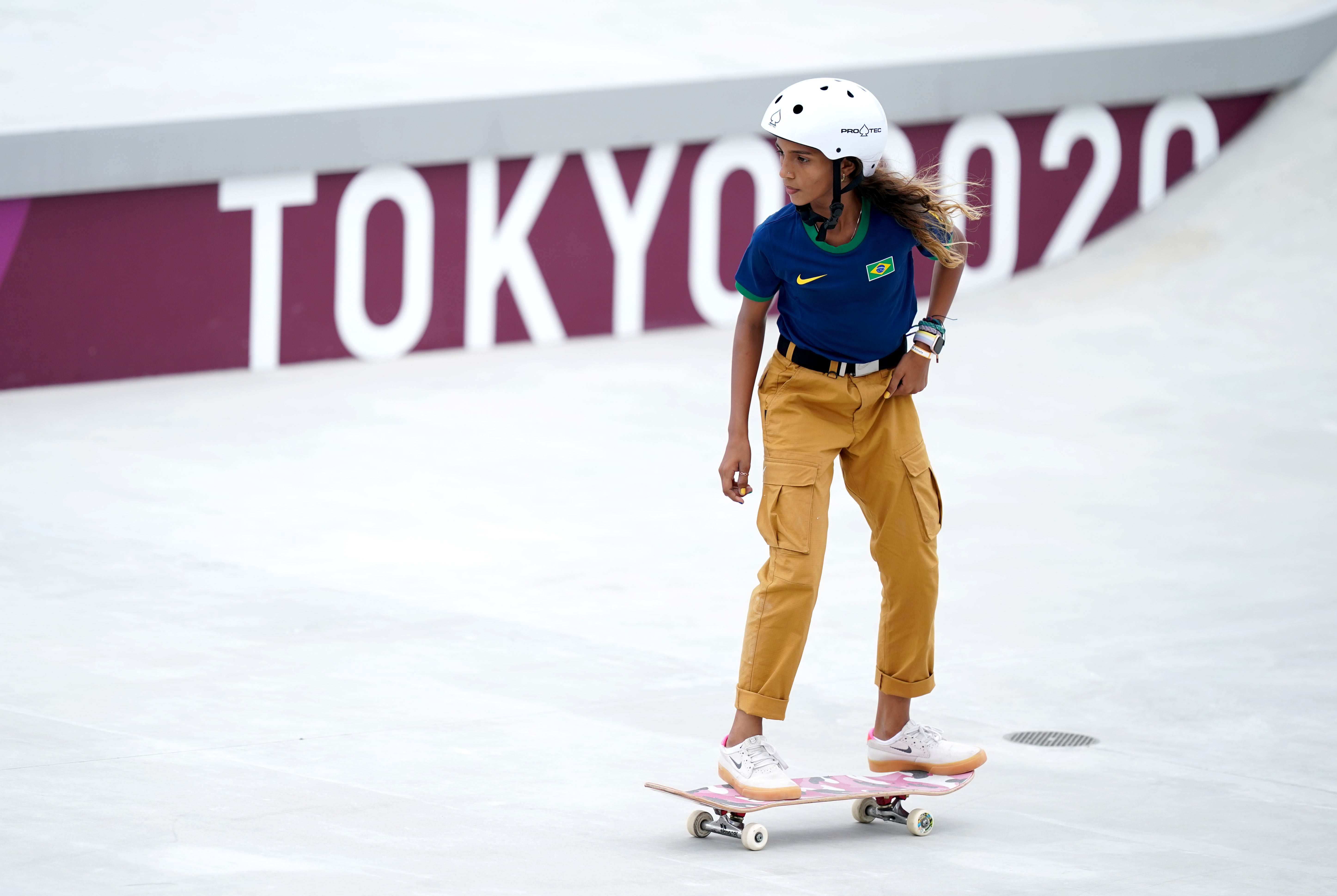 Brazil’s Rayssa Leal during the Women’s Street Prelims Heat 4 at the Ariake Urban Sports Park on the third day of the Tokyo 2020 Olympic Games in Japan. Picture date: Monday July 26, 2021.