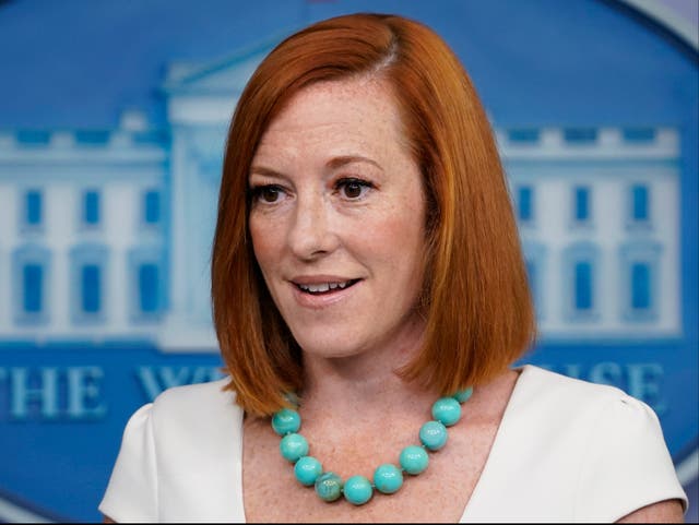 <p>White House press secretary Jen Psaki speaks during the daily briefing at the White House in Washington, 26 Monday 2021</p>