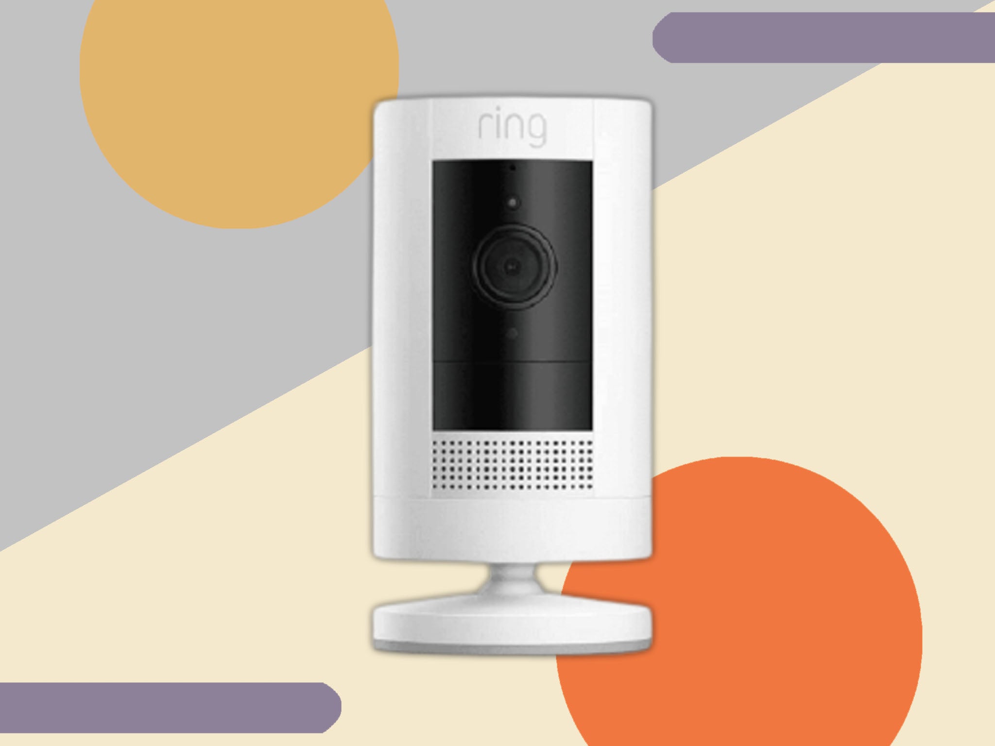 The camera’s simple cylindrical design allows you to place it wherever you like