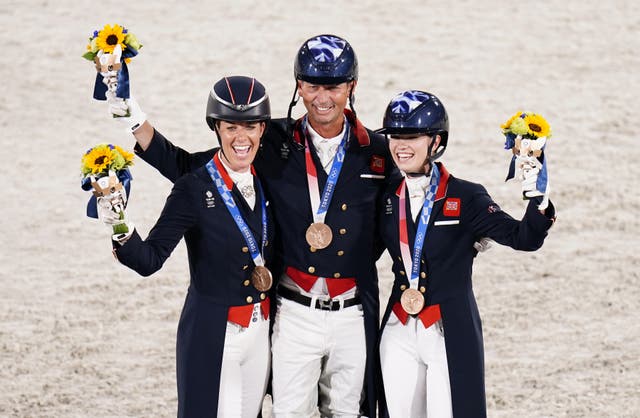 Great Britain’s dressage team have won a bronze medal (Danny Lawson/PA)