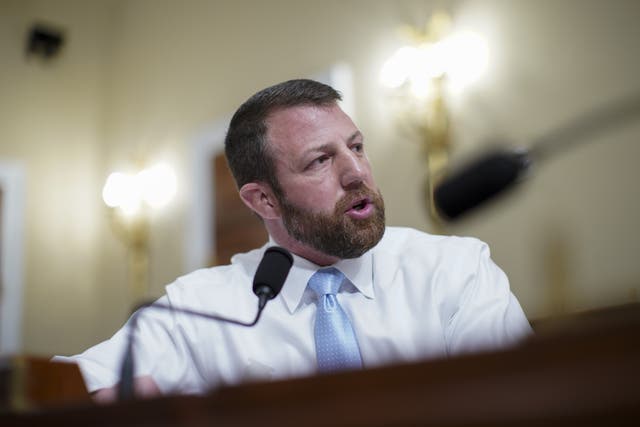 <p>Rep. Markwayne Mullin (R-OK) speaks during a House Intelligence Committee hearing on April 15, 2021 in Washington, D.C.</p>