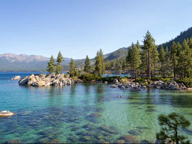 <p>Lake Tahoe is a freshwater alpine lake located in the Sierra Nevada</p>