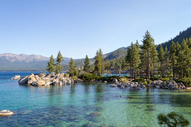 <p>Lake Tahoe is a freshwater alpine lake located in the Sierra Nevada</p>