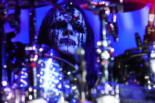 <p>Joey Jordison performing with Slipknot</p>