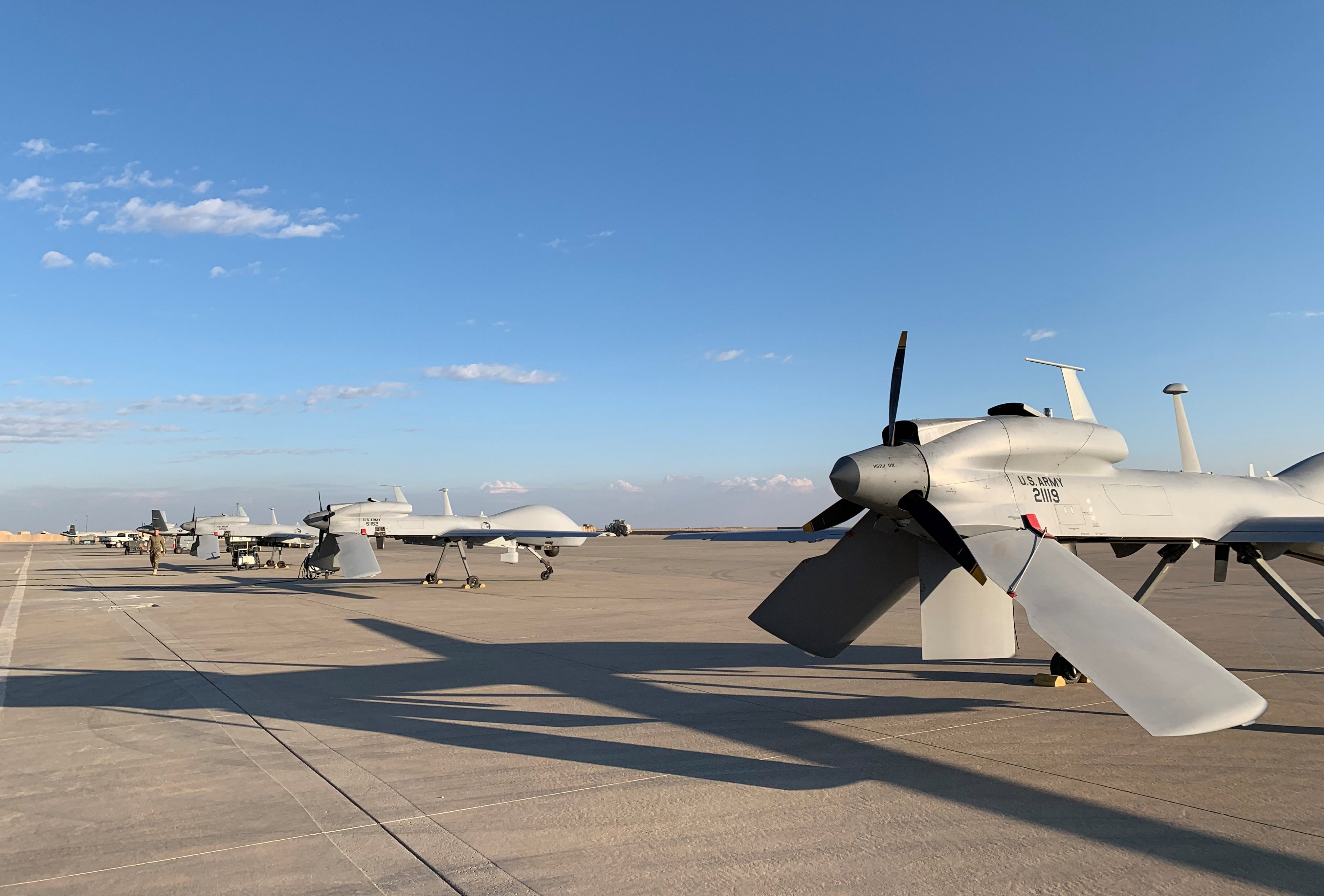 US army drones at the Ain al-Asad airbase in the western Iraqi province of Anbar