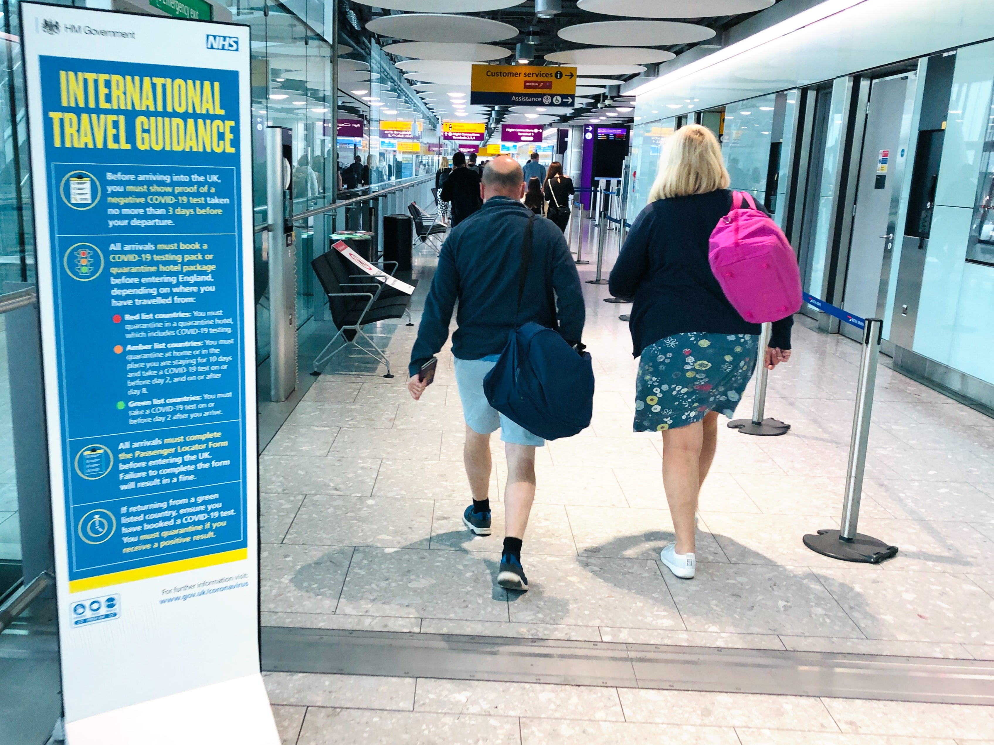 Jab or quarantine? Passengers arriving at Heathrow Terminal 5