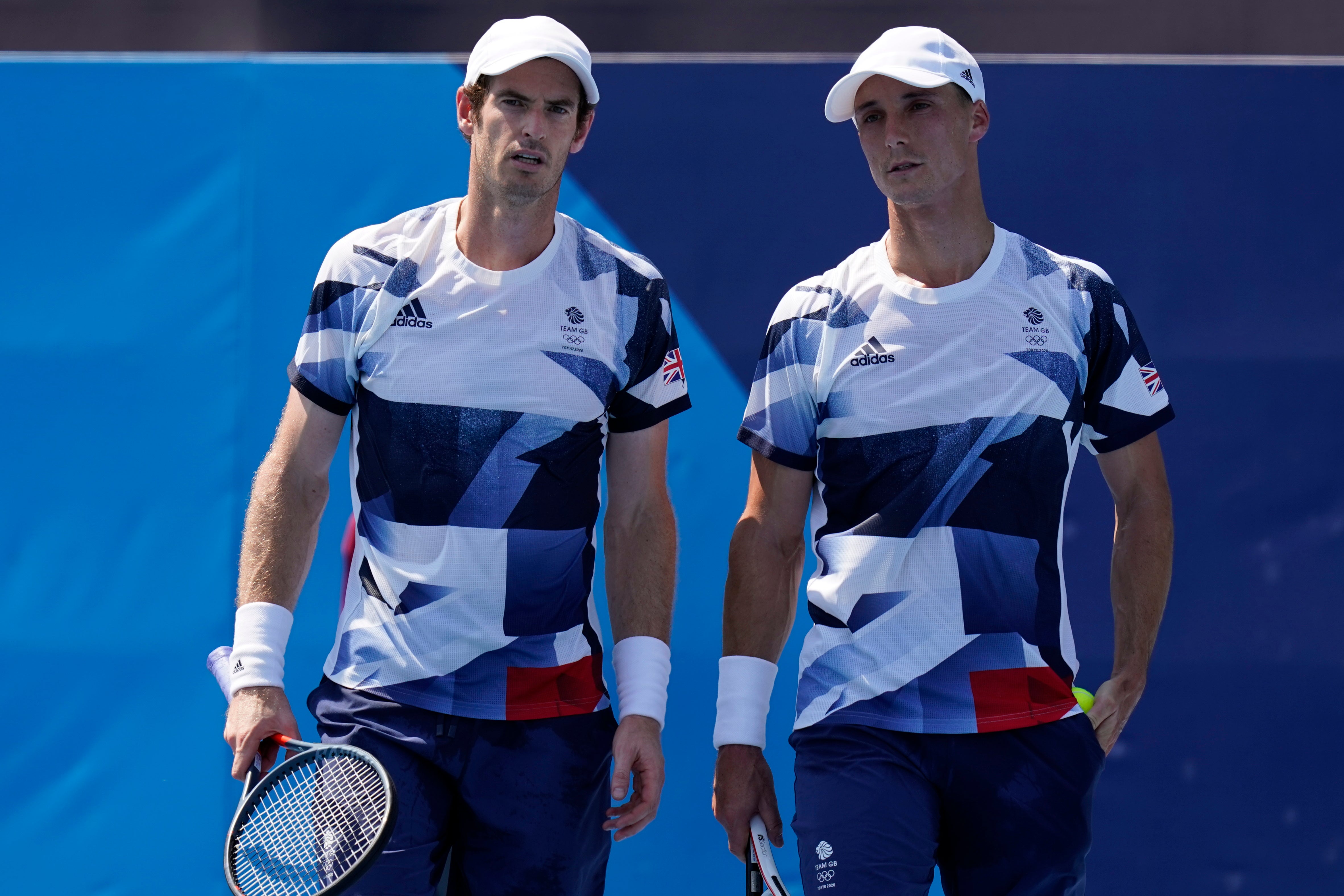 Andy Murray (left) and Joe Salisbury were unable to continue their run in Tokyo (Seth Wenig/AP)