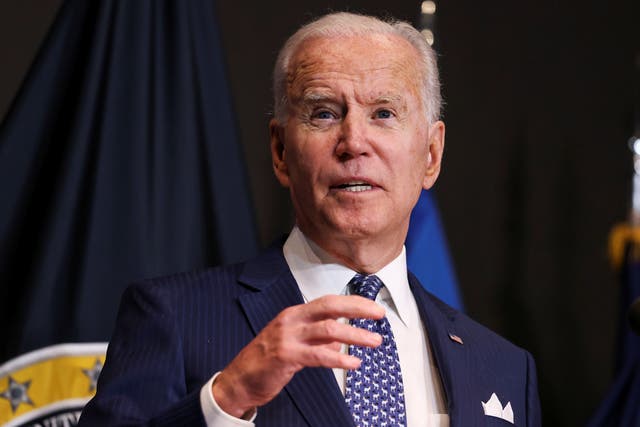 <p>File: Joe Biden delivers remarks as he visits the Office of the Director of National Intelligence in McLean, Virginia on 27 July 2021</p>