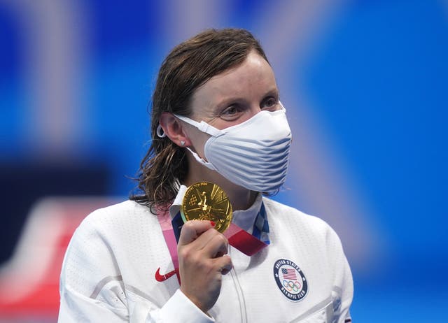 Katie Ledecky claimed her first gold of Tokyo 2020 in the women’s 1500m freestyle on Wednesday (Adam Davy/PA)