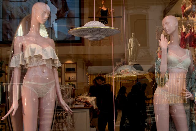 <p>File image: A lingerie shop in shopping street near Mariahilfer Strasse in Vienna, Austria</p>