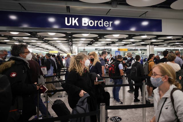<p>Arrivals at Heathrow airport this summer </p>