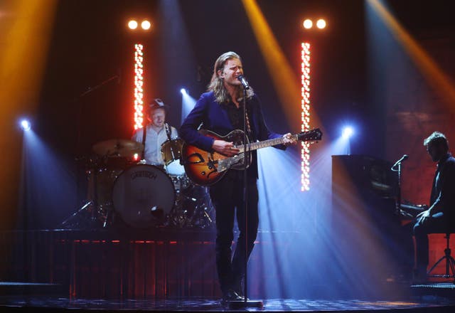 Wesley Schultz of The Lumineers performing during the filming for the Graham Norton Show (PA)