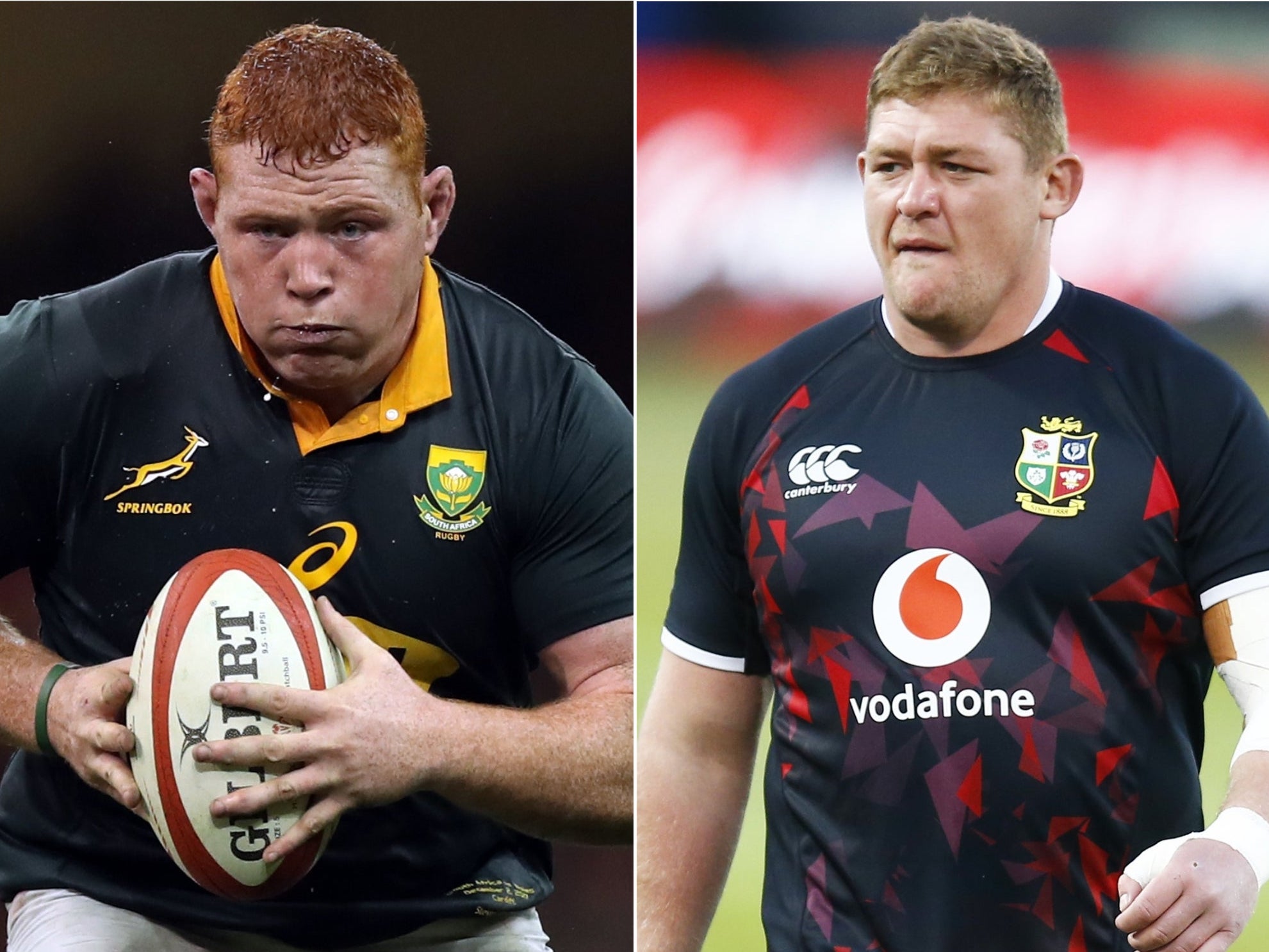 Steven Kitshoff (left) and Tadhg Furlong will go head to head this weekend (Andrew Matthews/Steve Haag/PA)