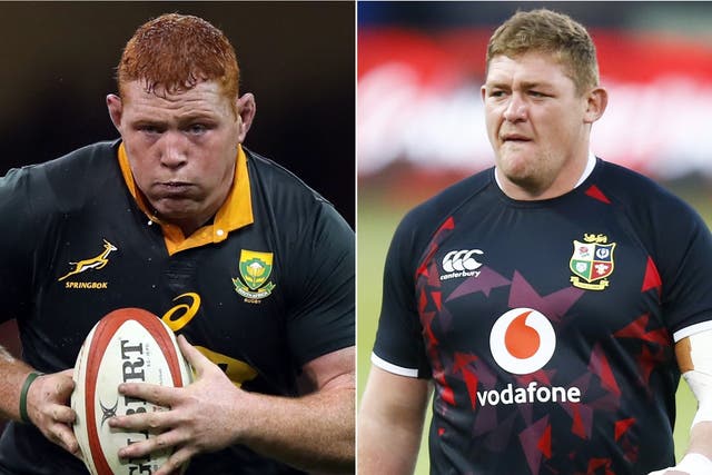 <p>Steven Kitshoff (left) and Tadhg Furlong will go head to head this weekend (Andrew Matthews/Steve Haag/PA)</p>