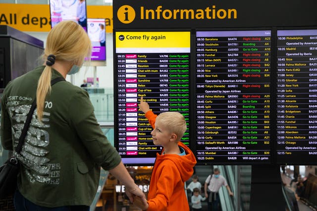 Travel firms saw shares fly higher on Wednesday (David Parry/PA)