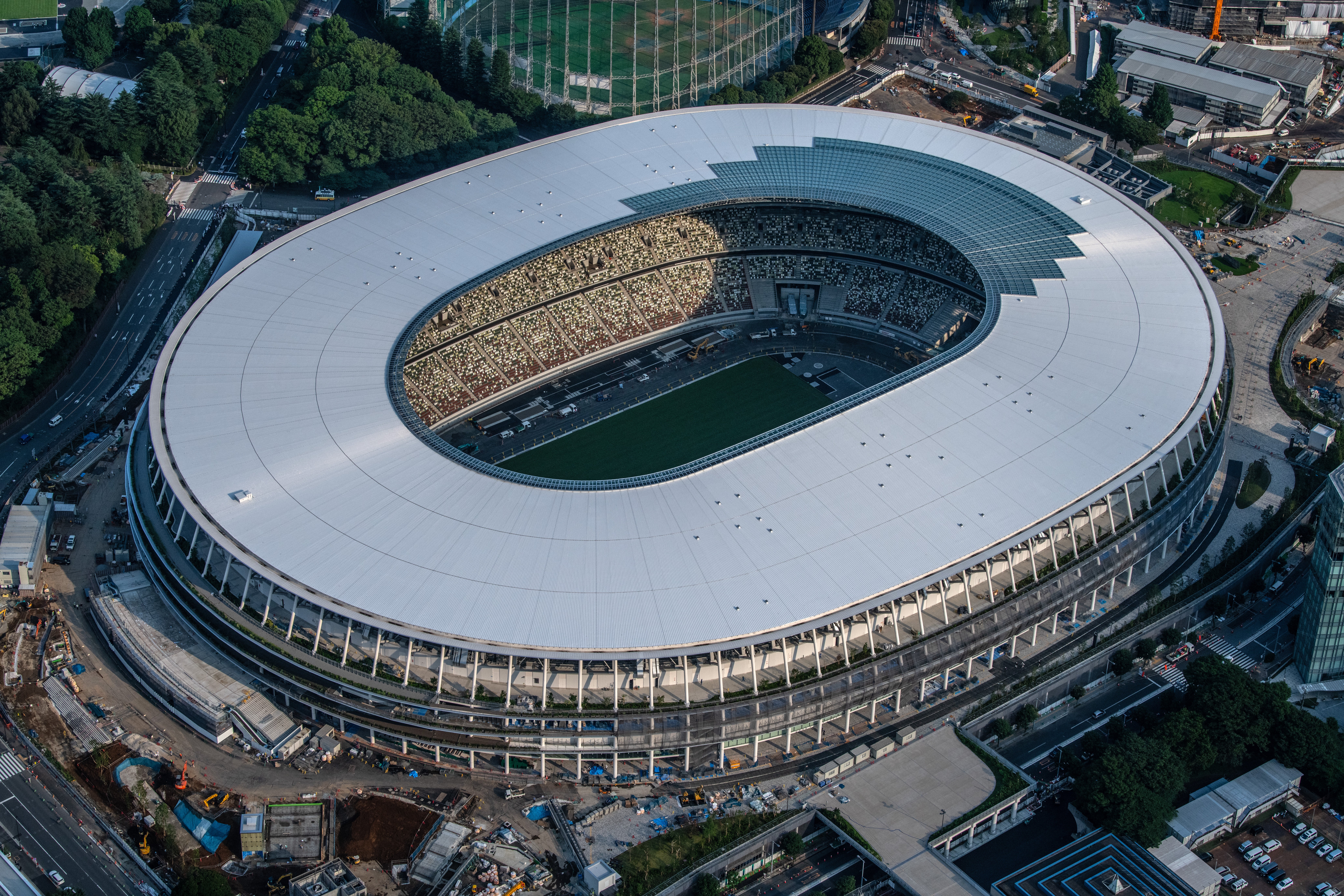 The New National Stadium, the main stadium for the Tokyo 2020 Olympics.