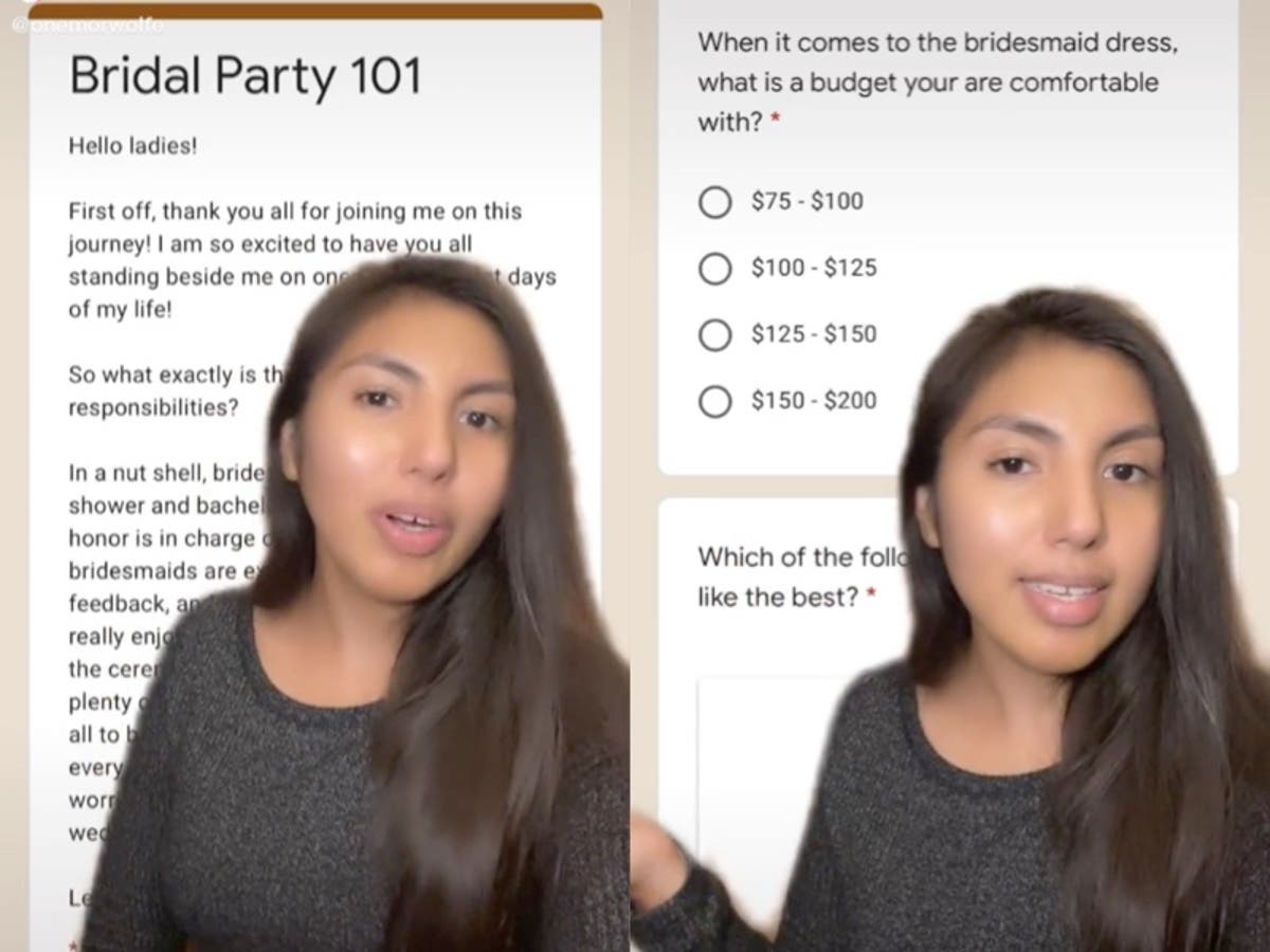 Bride-to-be goes viral on TikTok after sharing lengthy survey she sent to all her bridesmaids