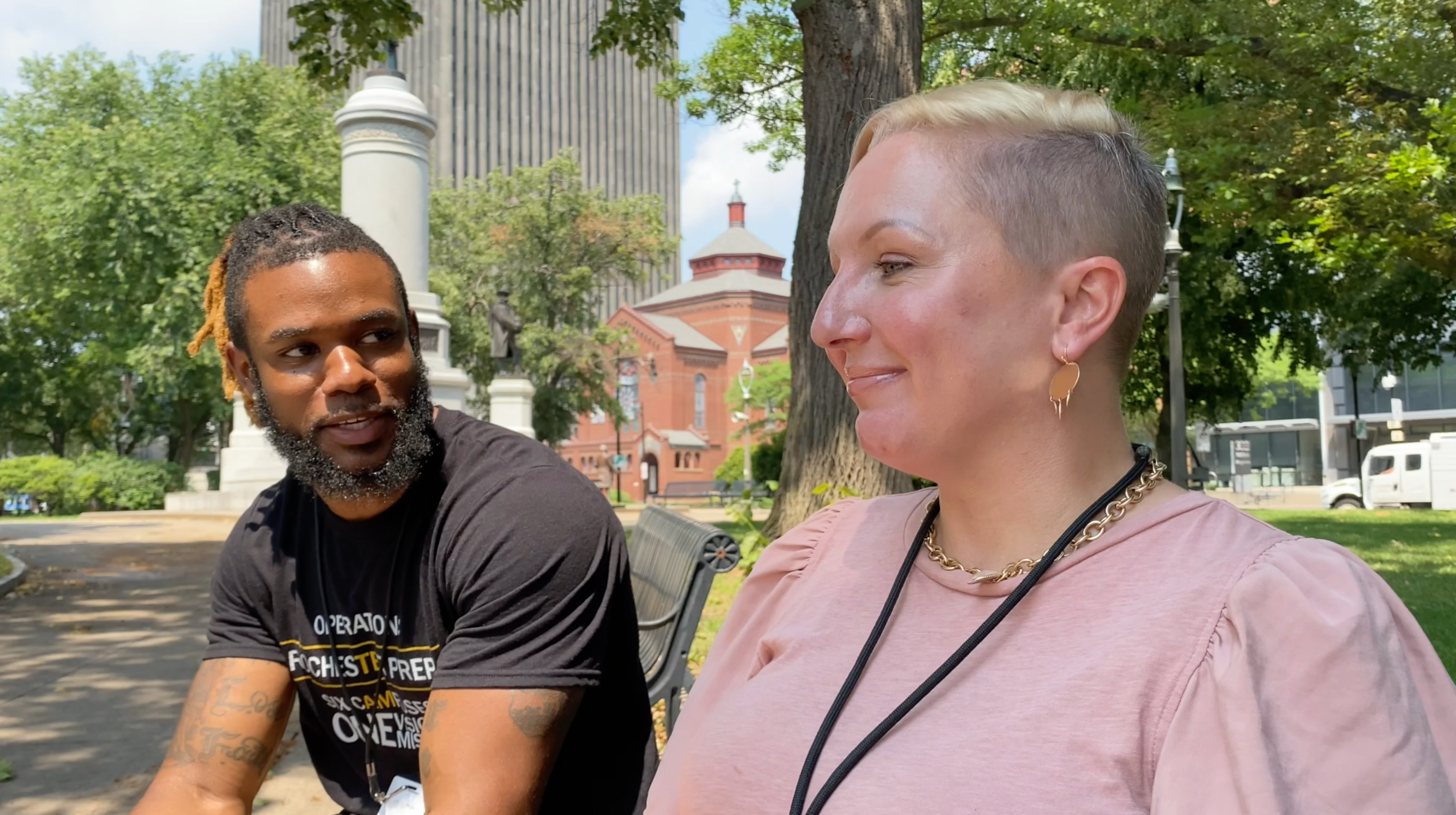 Dre’ Johnson and Renee Brean are social workers on Rochester’s Person in Crisis team.